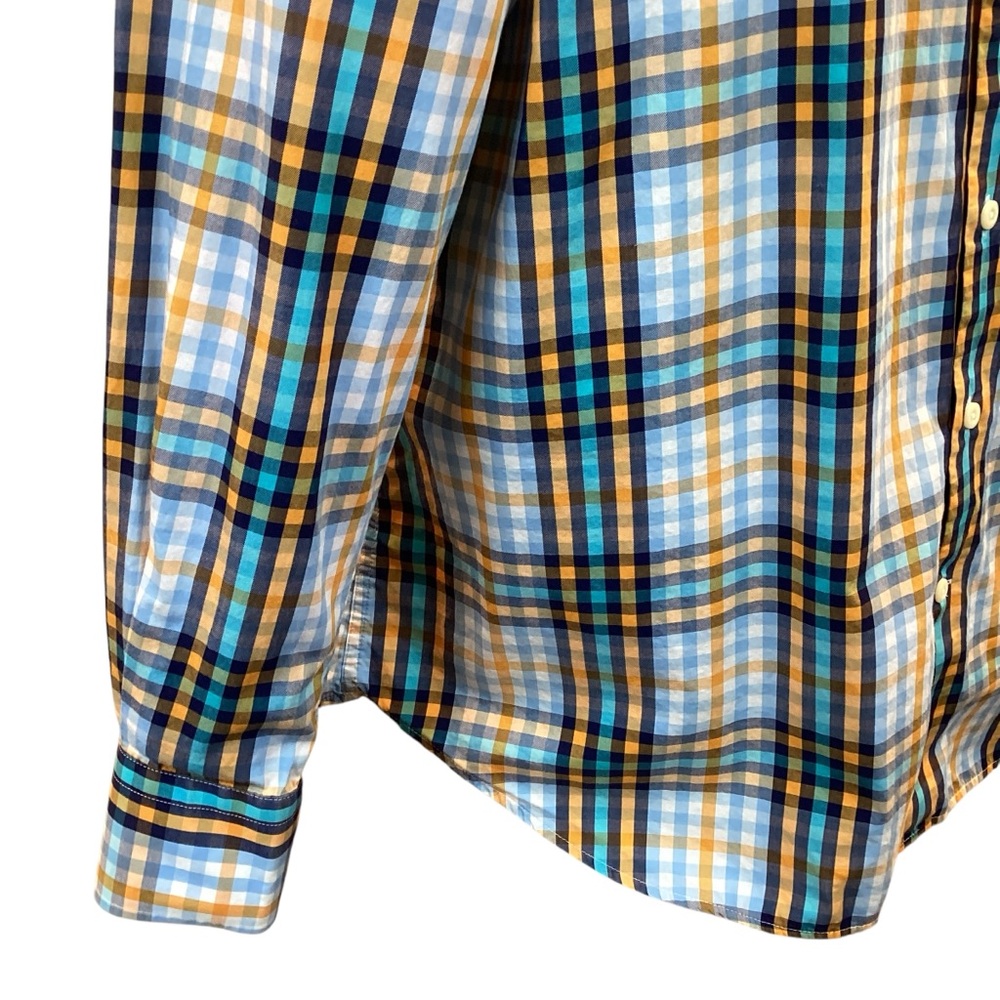 Peter Millar Multi-Color Checked Button Up Cotton… - image 6
